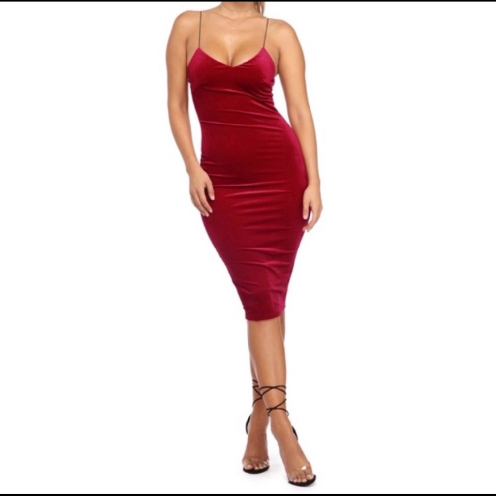 Red velvet dress
